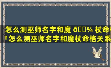 怎么测巫师名字和魔 🌾 杖命格「怎么测巫师名字和魔杖命格关系」